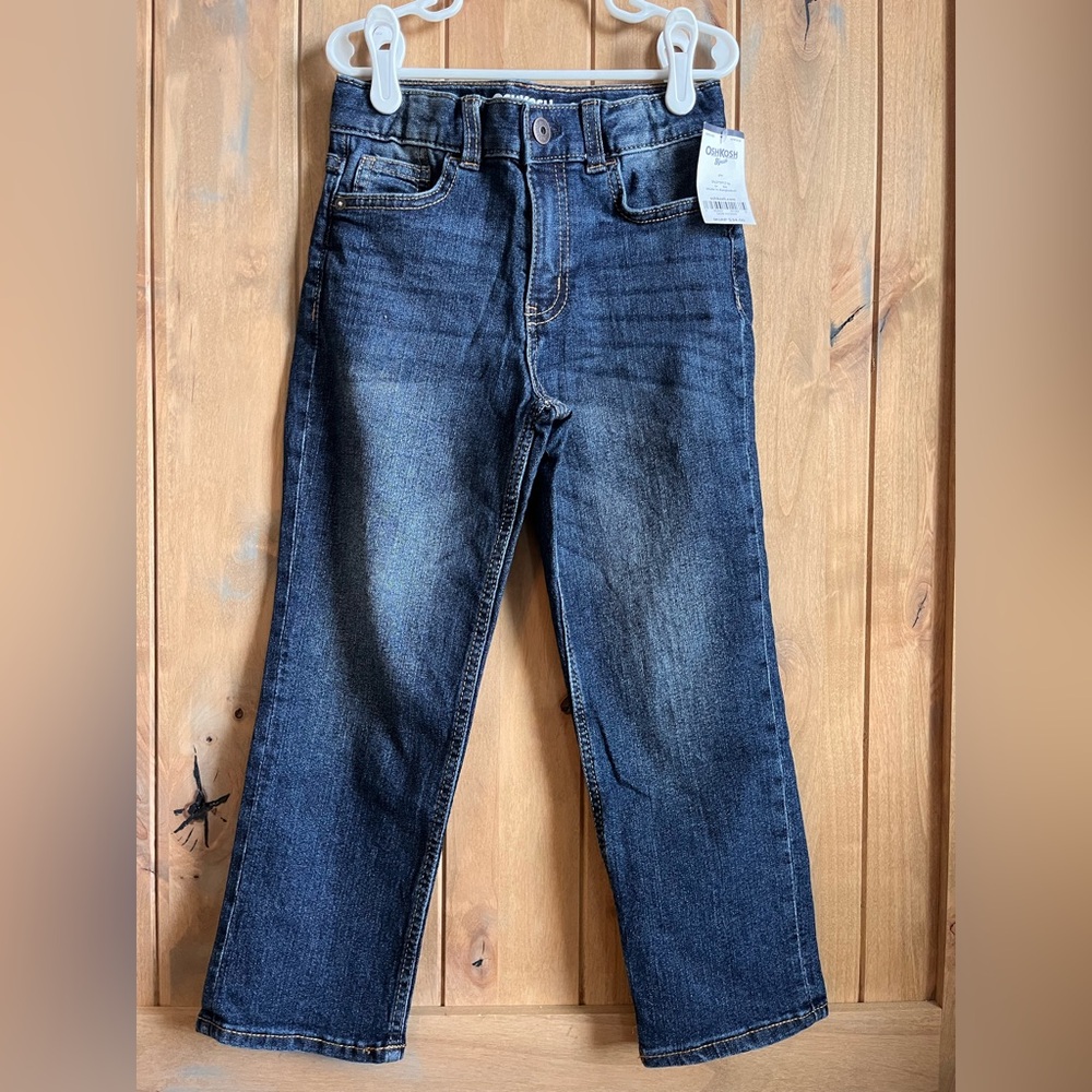 Osh Kosh Boy’s Dark Wash Denim Jeans - Classic Straight Fit - size 6R - NWT